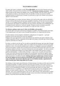 Tia en dificultades - lectura y ejercicio