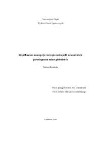 Współczesne koncepcje rozwoju metropolii w kontekście paradygmatu miast globalnych