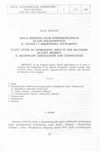 Szata roślinna gleb hydrogenicznych Kujaw Południowych