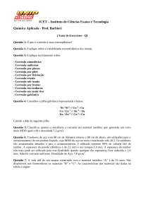 lista de exercicio de quimica