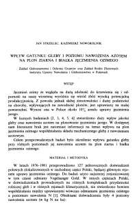 Wpływ gatunku gleby i poziomu nawożenia azotem na plon ziarna i białka jęczmienia ozimego