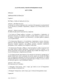 Ley de prevención de hostigamiento sexual - Docsity