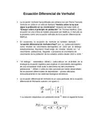 Ecuación Diferencial de Verhulst