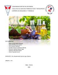 Cuestionario de Farmacognosia