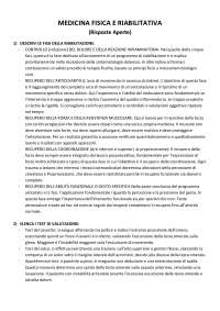 Paniere Medicina Fisica e Riabilitativa RISPOSTE APERTE Prof. Fusi Cristiano Renato Scienz