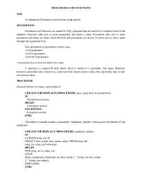 PL/SQL Procedures and Functions: Syntax, Execution, and Examples
