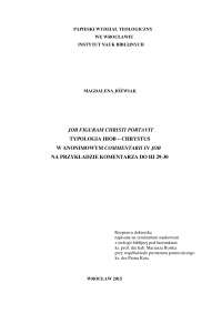 Typologia Hiob - Chrystus w anonimowym: COMMENTARII IN JOB