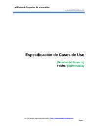 Especificación de Casos de Uso