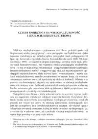 Cztery spojrzenia na wielokulturowość i edukację kulturową