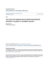 Effecta of intimate relationship