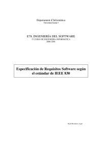 E78. INGENIERÍA DEL SOFTWARE Especificación d