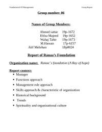 Foundation Management  Report