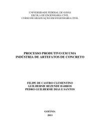 Processo produtivo em uma indústria de artefatos de concreto