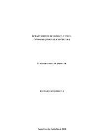 Relatório de Estágio de Observação em Química na Escola Estadual Borges de Medeiros