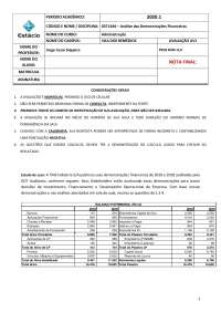 Prova de análise das demonstrações financeiras