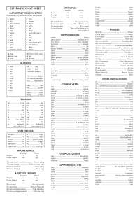 Esperanto Cheat sheet