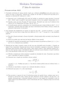 Mecânica Newtoniana: lista de exercícios