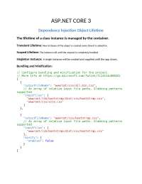 Dependency Injection Object Lifetime - Docsity