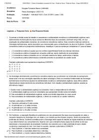 Exercícios de Teoria Sociológica I: Avaliação I - Individual FLEX