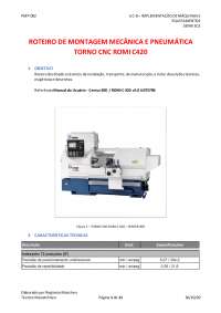 Roteiro de montagem mecânica e pneumática do torno CNC ROMI C420