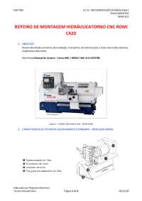 Manual de Instalação e Segurança do CNC ROMI C 420: Características Técnicas e Hidráulicas
