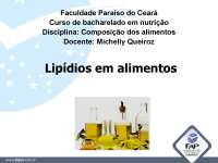 Lipídios em Alimentos: Classificação, Propriedades e Reações Químicas