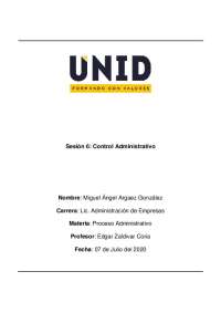 Control Administrativo: Una Reseña del Proceso Administrativo