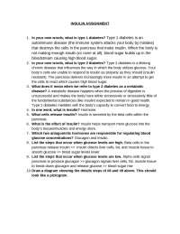 Insulin assignment on diabetes