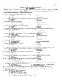Disaster  Readiness and Risk Reduction - Mid Term Exam