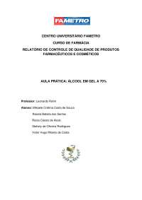 Relatório álcool em gel