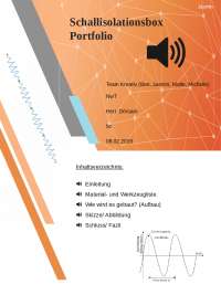 Portfolio NwT 9. Klasse: Schallisolationsbox