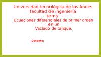 Ecuaciones diferenciales de primer orden en un Vaciado de tanque