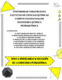 IMPORTANCIA Y EVOLUCIÓN DE LA INDUSTRIA PETROQUÍMICA