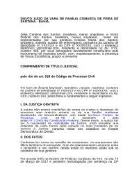 Execução de Alimentos - Direito de Família