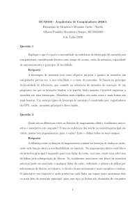 Arquitetura de Computadores: Exercícios sobre Hierarquia de Memória e Cache