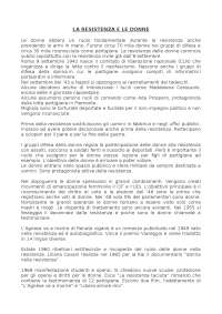 LA RESISTENZA IN ITALIA E IL RUOLO DELLE DONNE - Docsity