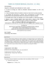 Matemática Trabalho do Professor Erisson