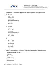 Exercícios de Detalhamento de Armaduras de Flexão em Estruturas de Concreto Armado I