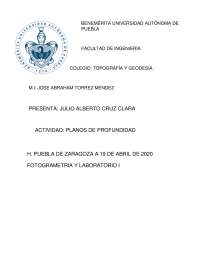 Activity on Plans of Depth in Topography and Geodesy by Julio Alberto Cruz Clara