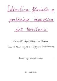 Idraulica Fluviale e Protezione Idraulica del Territorio (Corso ...