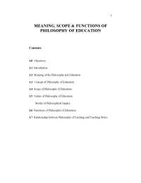 Meaning and scope of philosophy