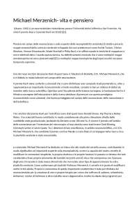 Michael merzenich e plasticità cerebrale - Docsity