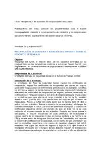 Recuperación de Subsidios de Incapacidades Temporales: IMSS, CFE y SUTERM