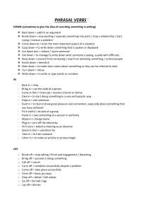 The most common phrasal verbs - Docsity