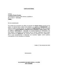 Modelo de carta notarial imponiendo penalidad  Docsity