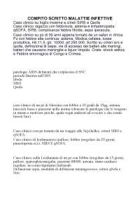 Domande compito scritto di Malattie Infettive e domande esame orale Dermatologia, Prof.Cascio e Prof.Bongiorno