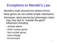 Chapter 5 in Cytogenetics: Mendel's Law, Codominance, Phonocopy and others