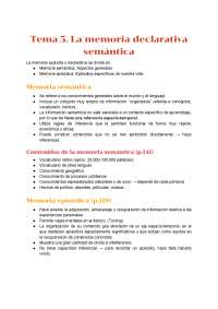 Memoria Declarativa: Semántica y Episódica