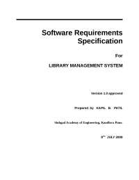 SRS for Library Management System - Docsity