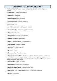 Corporate Law - Vocabulary